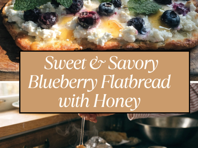Sweet & Savory Blueberry Flatbread with Honey