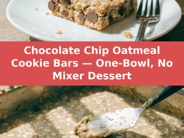 Chocolate Chip Oatmeal Cookie Bars