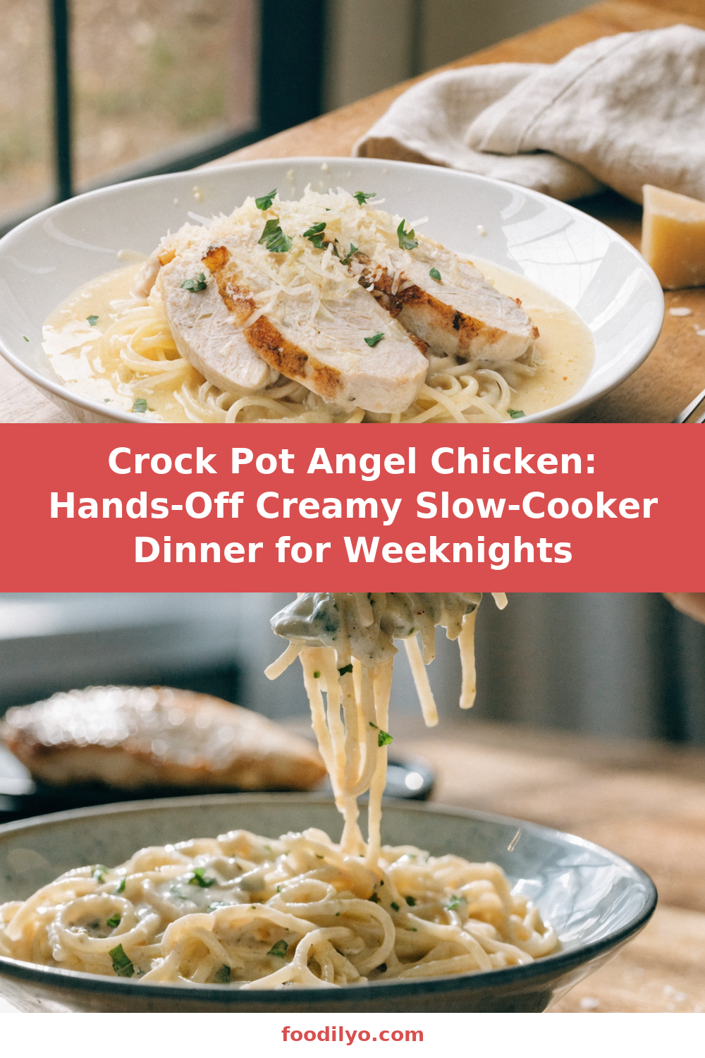 Crock Pot Angel Chicken: Hands-Off Creamy Slow-Cooker Dinner for Weeknights Pinterest recipe pin